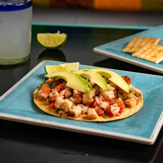 Tostada Ceviche Mahi-Mahi.