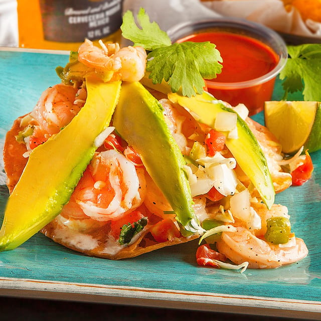 Shrimp Tostadas / Tostadas Camarón.